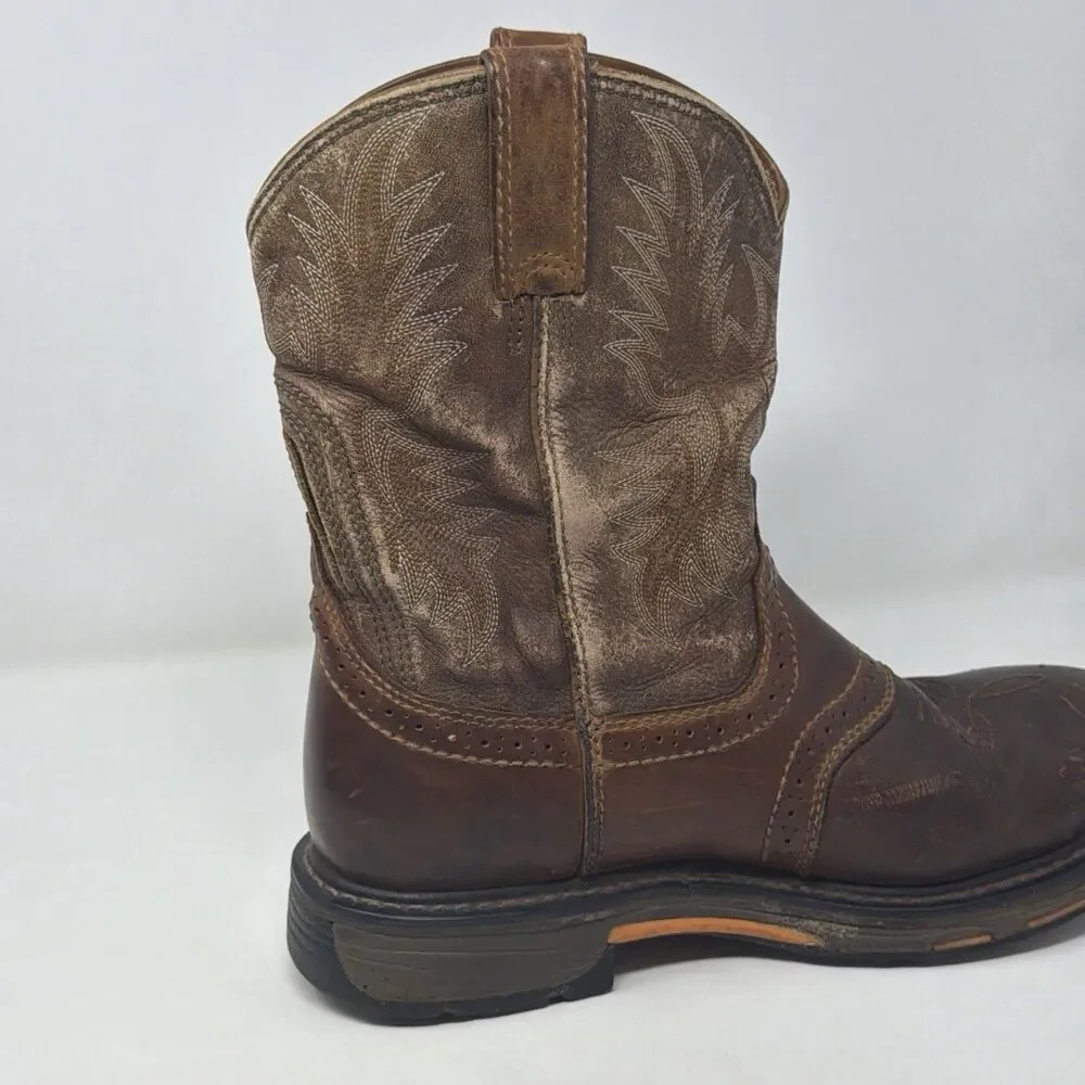 Ariat WorkHog Pull On Work Boots Men’s 8.5 EE Wide Brown Soft Toe 10008633